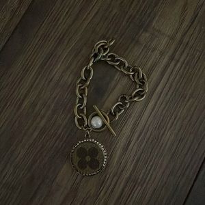 Handcrafted Chain Bracelet made with Louis Vuitton Fabric